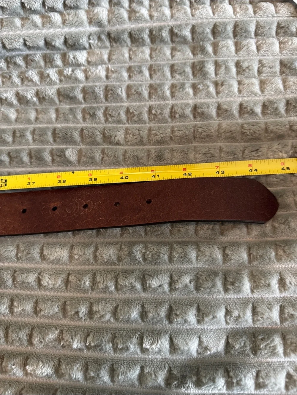 Banana Republic Brown Leather Belt with Decorative Black Floral Buckle
